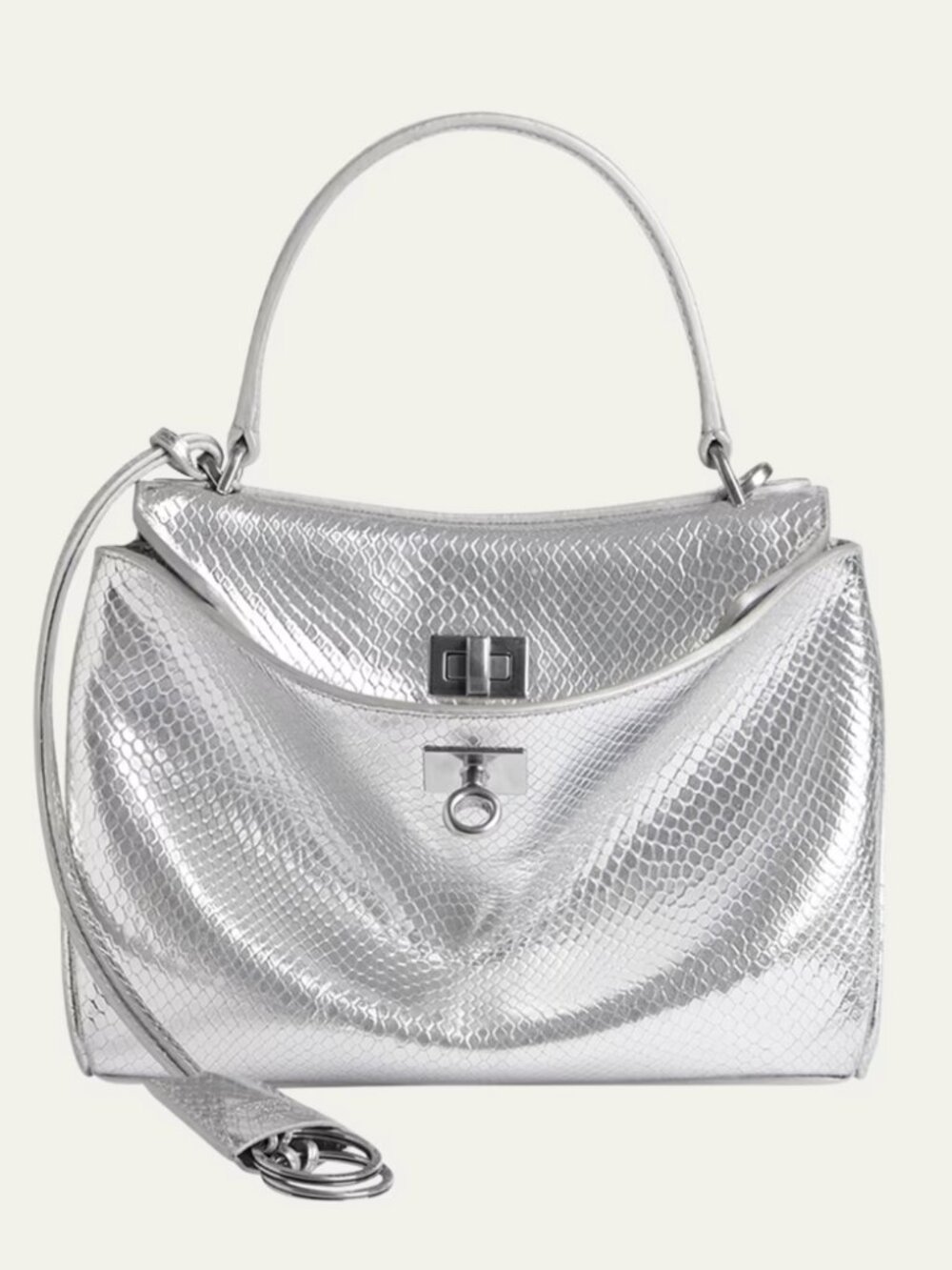 Balenciaga Rodeo Mini Python-Embossed Leather Crossbody Bag - Picture 2 of 9